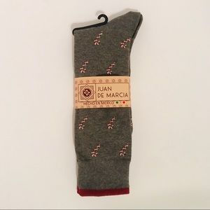 Gray Candy Cane Socks